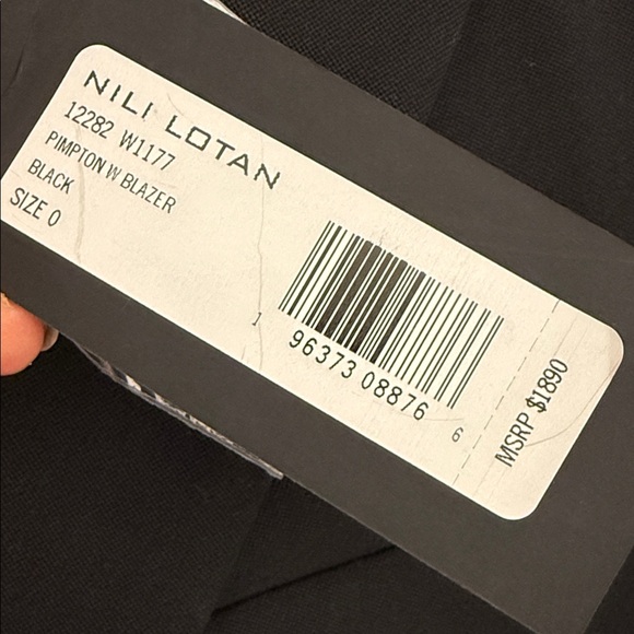 Nili Lotan Women’s Boxy Pimpton Blazer Black Size O Oversized XS - Picture 4 of 12
